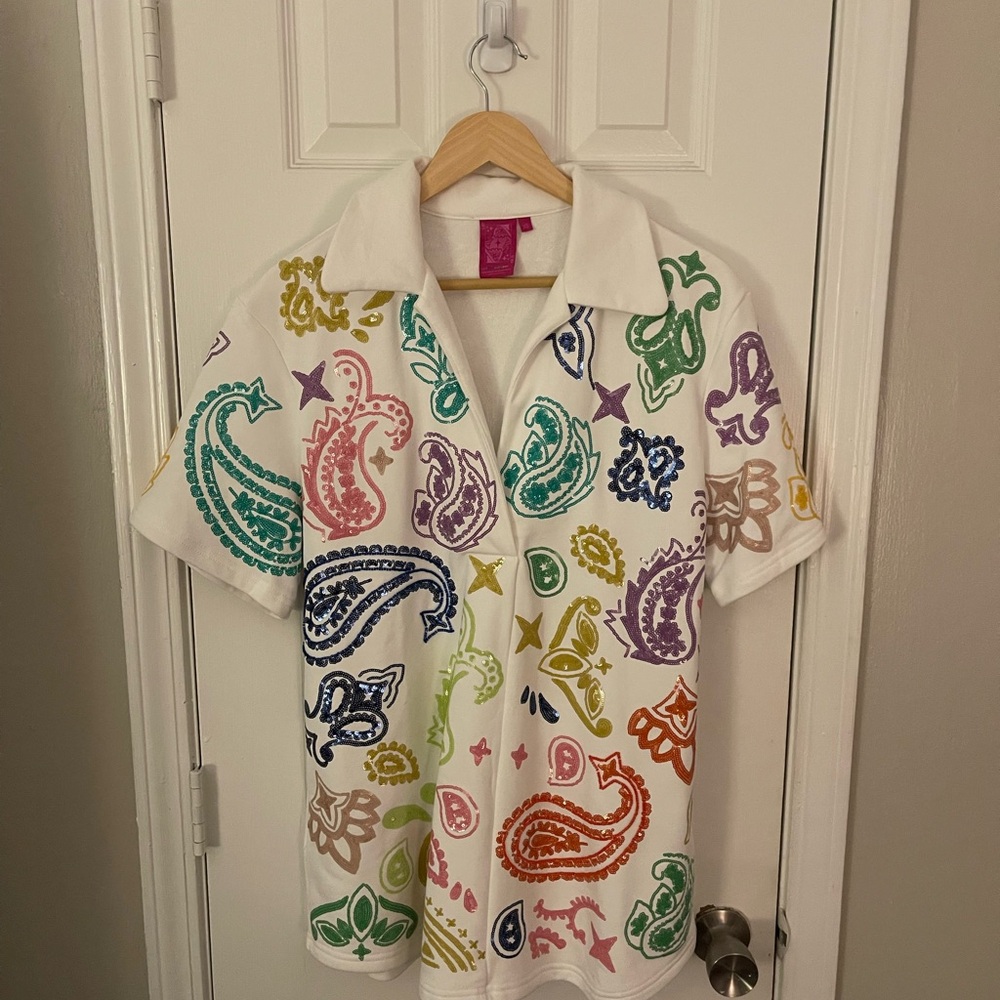 Queen of Sparkles White Paisley Rodeo Dress